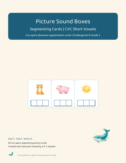 Cover of a segmenting picture cards set